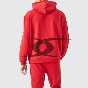 Survêtements d'hiver à impression puff, survêtements personnalisés en coton à deux pièces, coupe ajustée, sweat-shirts à fermeture éclair, pantalons de survêtement évasés, ensemble de jogging pour hommes - Product Image 4