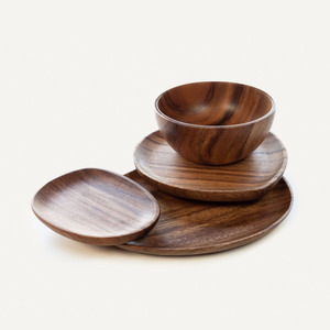 ชุดจานชามจานไม้ธรรมชาติสำหรับจัดแสดงอาหาร - Product Image 5