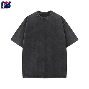 T-shirt pour hommes 100% coton fabriqué en usine motif solide brodé tissu tricoté lourd impression personnalisée T-Shirt vierge - Product Image 6