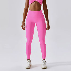 Mallas personalizadas sin costuras para mujer, mallas sólidas para yoga y gimnasio - Product Image 1