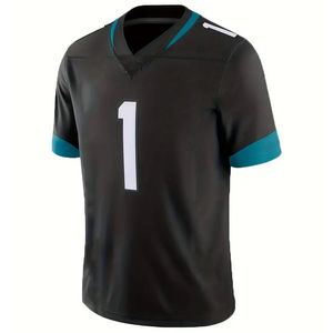 Maillot de football américain tendance unisexe, taille plus, nom d'équipe personnalisé, antibactérien, protection UV, séchage rapide, respirant, court - Product Image 1