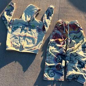 Conjunto de Sudadera con capucha de corte regular para hombre, sudaderas con capucha de lana sublimada con estilo de color impreso personalizado, tela de poliéster/algodón, Otoño, teñido liso - Product Image 1