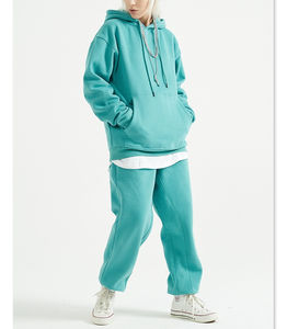 Sudadera con capucha informal de lana de algodón última buena calidad logotipo personalizado Sudadera con capucha y Joggers conjunto Jogging en blanco hombres 2 uds conjuntos - Product Image 2