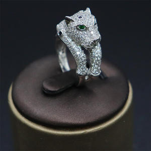 Bague de mariage ou d'anniversaire unisexe en argent S925 avec moissanite, design léopard vintage exagéré, personnalité, vente chaude - Product Image 2