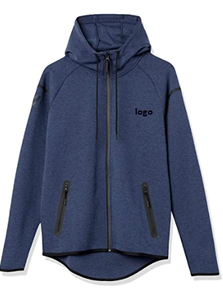 Sweat à capuche en molleton de métro pour hommes, Hoodie à fermeture éclair complète, 66% coton, 34% Polyester, modèle pas cher, en Stock, délavé à la Machine, importé, à la mode - Product Image 6