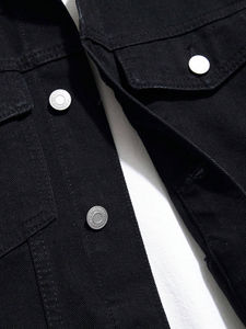 Veste en jean rembourrée de duvet personnalisable pour homme avec capuche style sport pour l'extérieur - Product Image 5