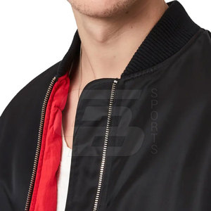 Abrigo de invierno ajustado informal de estilo callejero para hombre, chaqueta Bomber gruesa con cuello levantado, cortavientos de Color negro - Product Image 4