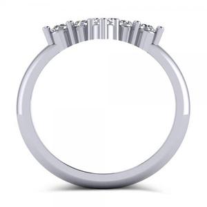 <b>Large</b> 14k White Gold Religious Cross Diamond <b>Ring</b> Round-Cut 0.55ct Elegant Religious Symbol on a Stylish Setting - Product Image 2