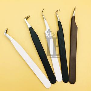 Pince à cils en gros, pince à cils personnalisée avec revêtement en poudre, pince à cils pour extensions de cils en vison, pince à volume 90 degrés - Product Image 3