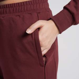 Pantalon décontracté pour femme 21 Limitless, coupe large, taille haute/basse/moyenne, respirant, teint uni, bordeaux, avec lavage coloré - Product Image 5