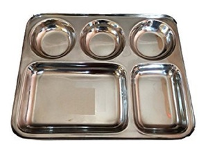 Assiettes à dîner en acier inoxydable pour restaurant king, service rond à compartiments en acier inoxydable à vendre, assiettes en acier inoxydable - Product Image 6