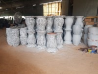 Pot de fleurs vertes pour le jardin, décor écologique, fait à la main, grands POTS d'extérieur en argile de VIETNAM, vase uniques en poterie