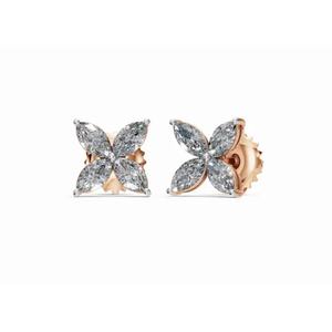 ต่างหูเพชรทรงมาร์ควิส ดีไซน์แฟนตาซี  ทอง 9 KT 14 KT 18 KT  เครื่องประดับเพชรเลี้ยงในห้องปฏิบัติการ  ขายส่ง รับผลิตแบบ OEM  ผู้จัดจำหน่ายส่งออก B2B - Product Image 5