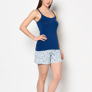 Conjunto de Shorts de Algodón Estampado de Calidad para Mujer, Top sin Mangas de Nuevo Diseño y Tejido Ligero Informal de Verano con Patrón Sólido - Product Image 3