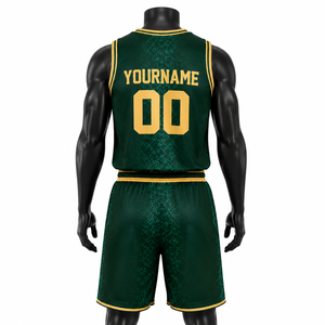 Ensemble d'uniformes d'équipe de basketball respirants personnalisés |   Shorts de basket-ball sublimés à l'avant, 100% polyester |   Marque privée OEM - Product Image 6