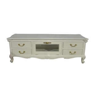 Mueble de TV de Estilo Europeo, Reproducción de Mueble de TV Antiguo, Mueble de TV Pintado de Blanco, Mueble de TV de Madera para Sala de Estar, Muebles para el Hogar - Product Image 4