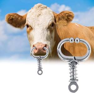ShanBro HK-486 High Quality Stainless Steel Bull <b>Nose</b> Holder with <b>Long</b> Spring Loaded Veterinary Instruments for Diagnosis - Product Image 1