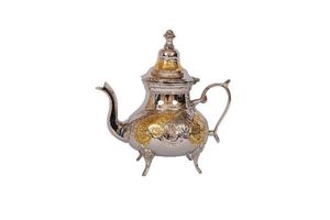 Olla de Servir de Latón Estilo Mughlai Hecha a Mano, Tetera Tradicional para Café con Diseño de Grabado Metálico para Decoración del Hogar y Uso en Hoteles, con Cucharas - Product Image 3