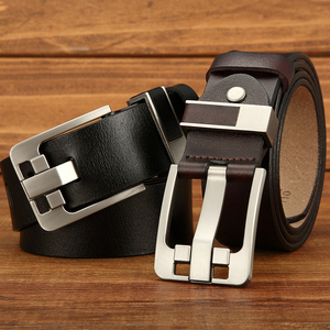 Ceinture à boucle en acier à glissière en cuir pour hommes, de couleur marron noir, de haute résistance, légère et résistante, meilleure vente sur mesure - Product Image 3