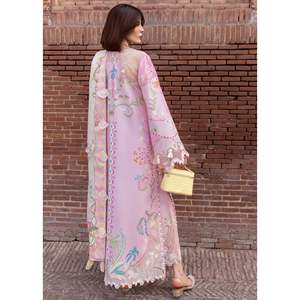 Conjunto de 3 piezas Crimson: Camisa de gasa estampada, Dupatta y Pantalones con estampado de seda - BIC-064 - Product Image 5