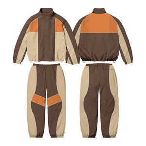 Vente en gros ensemble deux pièces vintage pour femmes coupe-vent et survêtement à fermeture éclair surdimensionnés style vintage sur toute la longueur - Product Image 6