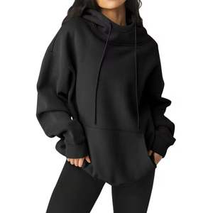 Sudadera con Capucha de Algodón y Forro Polar para Mujer, de Alta Calidad, para Invierno, Estilo Urbano, con Logotipo Personalizado en la Parte Delantera, Ecológica, Transpirable, Diseño Liso OEM - Product Image 1