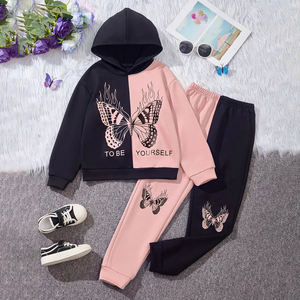 Survêtements d'hiver personnalisés de haute qualité pour bébés filles Jogging et survêtement 2 pièces Respirant Léger Taille élastique - Product Image 1