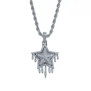 Pendentif en moissanite glacé effet goutte d'eau, couleur D VVS, argent 925 plaqué or, bijoux hip-hop de luxe, micro-pavé, fabrication sur mesure, vente en gros - Product Image 2