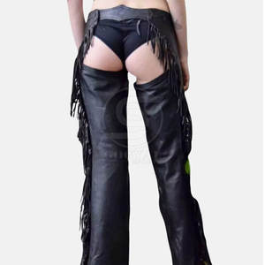 Chaps en cuir de haute qualité sur mesure pour femme, service OEM, faible MOQ, chaps en cuir pour femme fabriqués au Pakistan - Product Image 2