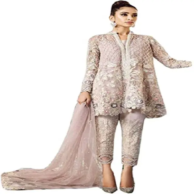 Designer Salwar Kameez Suit Stone Dupatta Indian Wear Embroidery Work Silk Net Pakistani Ladies Women Clothing