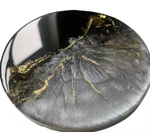 Sous-verre en résine vert et or de luxe Sous-verre décoratif unique pour les cadeaux de fête de mariage et la belle décoration intérieure de l'Inde - Product Image 5