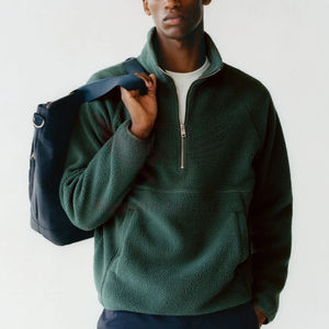 Venta al por mayor de sudadera con media cremallera logotipo personalizado bordado streetwear cuello alto High Street Tallas grandes camisas de hombre de Pakistán - Product Image 2