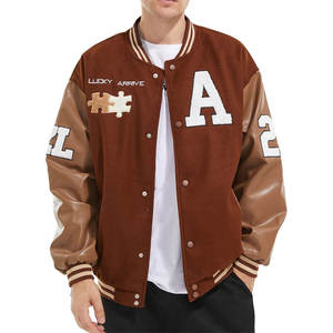 Veste bomber universitaire décontractée unisexe d'hiver Y2K brodée sur le devant, coupe-vent, respirante, style baseball, GK - Product Image 1