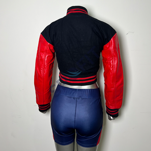 Blouson bomber en laine personnalisable pour femme avec broderie, style streetwear, style d'hiver, dernier design de mode - Product Image 5