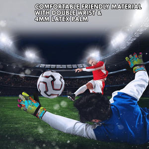 Gants de gardien de but de football fabriqués en usine professionnelle, cuir, tissu respirant, fermeture à crochets et boucles, unisexe, vente en gros OEM - Product Image 6