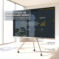 IKAR JX-E5A Système double 85 pouces 4K Double OS 16 Go de RAM 256 Go de ROM Écran tactile 40 points Suivi IA des personnes Caméra 48MP Tableau blanc