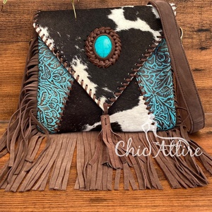 Última fábrica al por mayor en relieve de cuero de vaca con flecos bandolera para mujer personalizado moda espeleología bolsos de hombro de cuero - Product Image 1