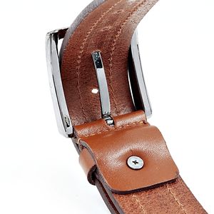 Turc fait à la main de haute qualité Tan vache peau en cuir véritable hommes ceinture décontracté mode luxe personnalisé longueur réglable 3.5CM largeur - Product Image 5