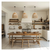 Luminaire suspendu en bambou tissé à la main, personnalisable, écoénergétique, minimaliste, moderne, durable, fabricant vietnamien, service OEM ODM