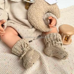 Botines de punto personalizados para bebés recién nacidos prendas de punto algodón lana ganchillo hecho a mano 0-1 años mejor regalo mejor opción de mamá - Product Image 6