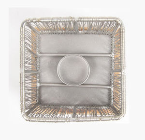 Top créatif en fil de fer enduit d'argent en forme de bougie carrée et porte-lampe à thé dernier décor à la maison pour le bureau en métal - Product Image 3