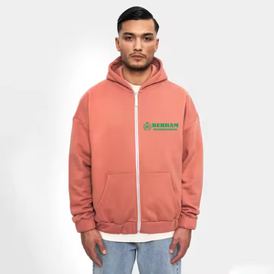 Ventes en gros de nouvelles vestes unisexes à capuche avec poches et fermeture éclair, sweat-shirts respirants à séchage rapide avec col haut personnalisé en coton - Product Image 6