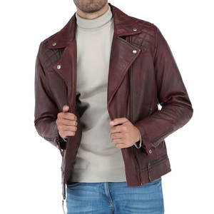 2025 Slim Fit moto porter imperméable hommes veste en cuir Style Vintage respirant hommes veste en cuir - Product Image 5