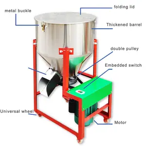 Misturador De Alimentação De Aves De Aço Inoxidável BSM Processamento Grain Grinder Machine Misturador De Moinho De Alimentação Animal