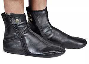 Chaussettes d'hiver Khuffs en cuir noir de nouveau design pour les musulmans-Namaz & Wudu Premium Leather Products - Product Image 3