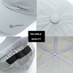 Vente en gros de logo personnalisé Casquette de baseball unisexe respirante à 5 panneaux en polyester à séchage rapide pour hommes - Product Image 5