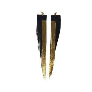 <b>Long</b> leather fringe <b>earrings</b> - WHILE STOCK LEAST - Product Image 1