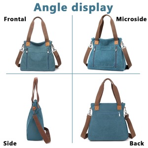 Vente en gros de sacs à main indiens en toile de coton pour femmes filles sac fourre-tout grande capacité sacs besace avec bandoulière pour sac à provisions - Product Image 4