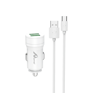 Cargador de coche de 15W 3A con cable de tipo C, color blanco, de color blanco - Product Image 2