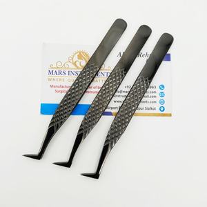 Punta de fibra de acero inoxidable Todo negro Mejor volumen Pinzas de extensión de pestañas Fabricante Pinzas de pestañas - Product Image 3